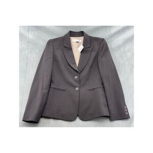 Tahari Arthur S Levine Women Gray Two Button Blazer Suit Jacket Size 6 FLAWS